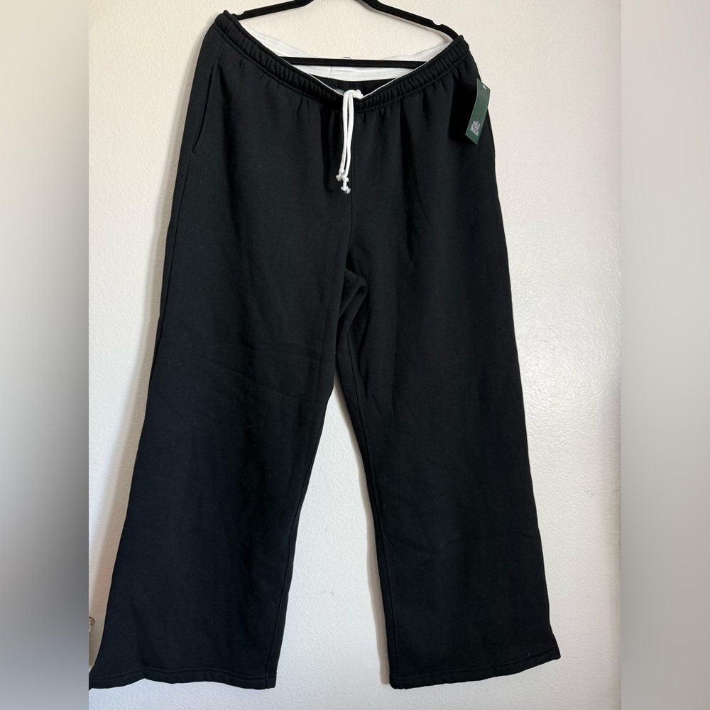 Women's Wide Leg Sweatpants - Wild Fable Black XXL
